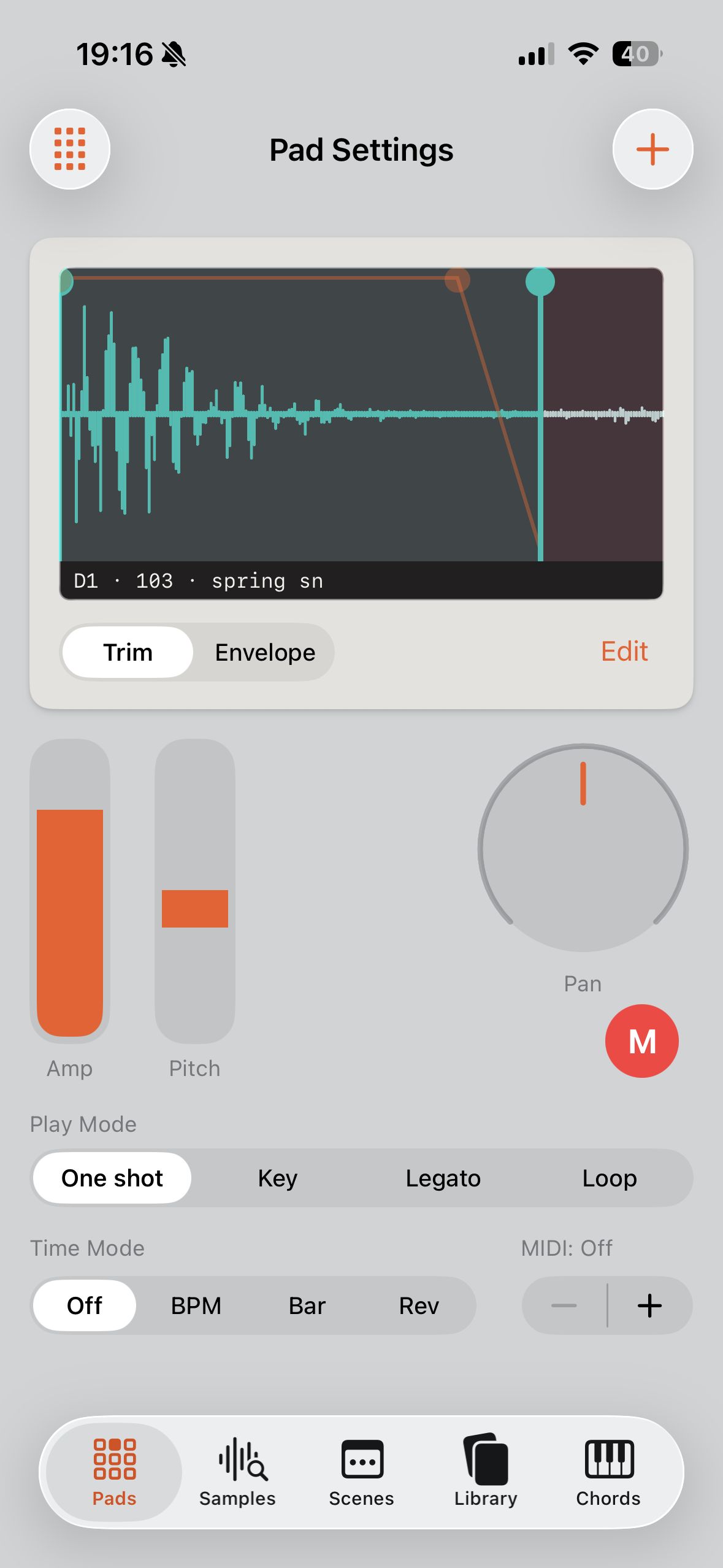 Best Friend showing the EP-133 K.O. II pad settings in the EP-133 theme