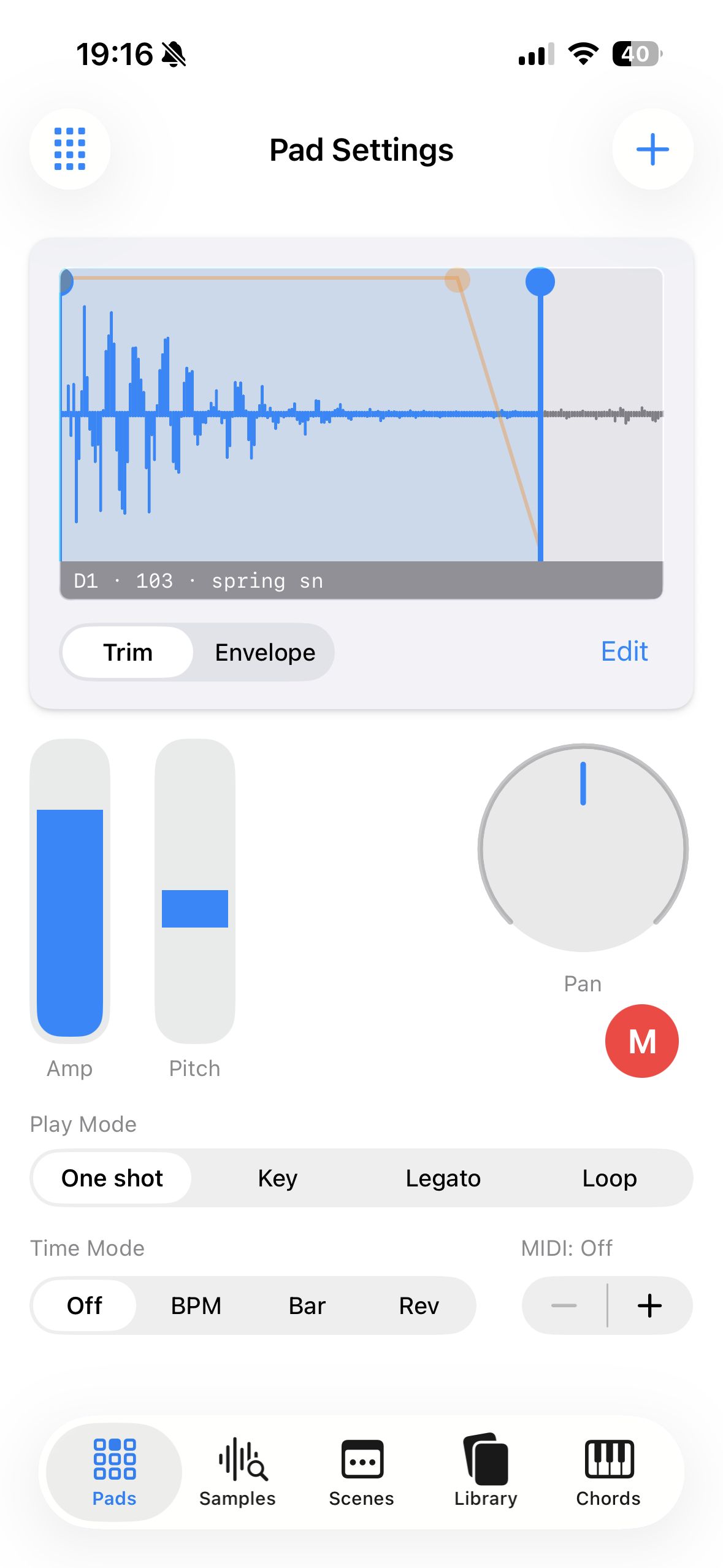 Best Friend pad settings in the light Apple theme